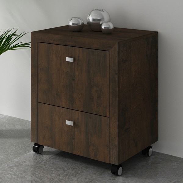 Gaveteiro Arquivo com Rodízios 2 Gavetas Me4112 Rústico - Tecno Mobili