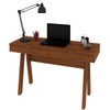 Mesa Escrivaninha 2 Gavetas Amendoa Me4128 - Tecno Mobili