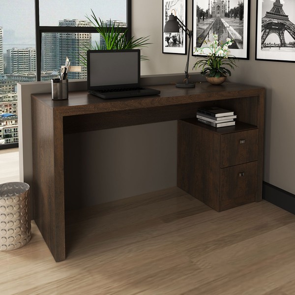Mesa para Escritório 2 Gavetas Rústico Me4130 - Tecno Mobili