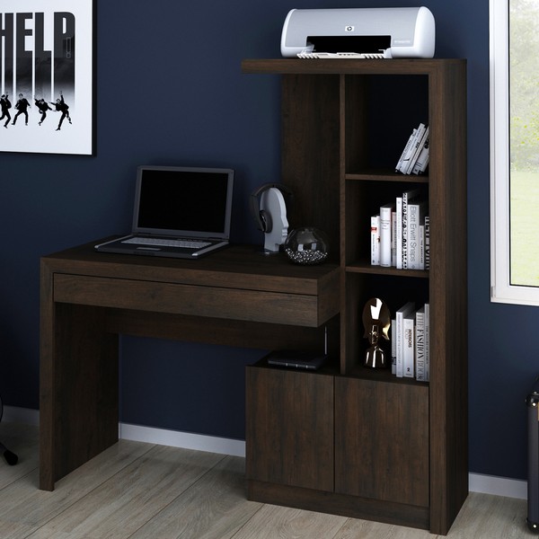 Mesa para Computador 2 Portas 1 Gaveta  Me4143 Rústico - Tecno Mobili