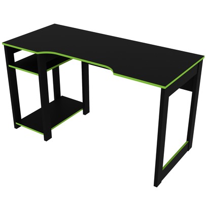 Mesa Gamer Destiny Ideal para 3 Monitores Preto/Verde - Tecno Mobili