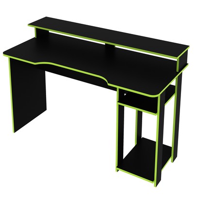 Mesa Gamer Ideal para 2 Monitores Preto/Verde Me4153 - Tecno Mobili