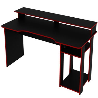 Mesa Gamer Ideal para 2 Monitores Preto/Vermelho Me4153 - Tecno Mobili