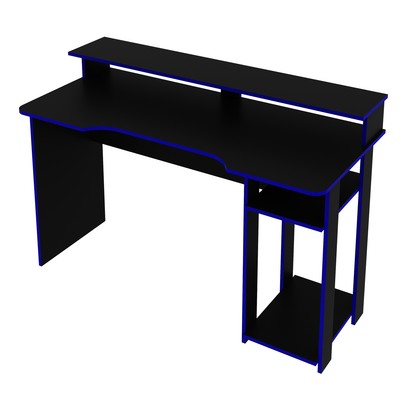 Mesa Gamer Ideal para 2 Monitores Preto/Azul Me4153 - Tecno Mobili