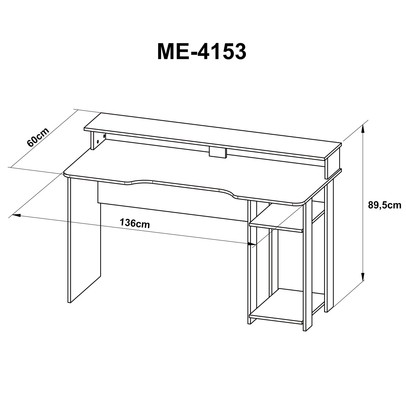 Mesa Gamer Ideal para 2 Monitores Preto/Azul Me4153 - Tecno Mobili
