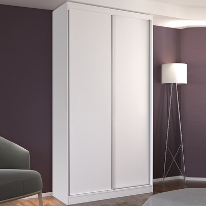 Guarda-Roupa Solteiro 2 Portas de Correr 100% Mdf 8800 Branco - Foscarini