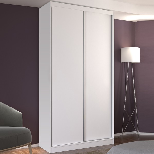 Guarda-Roupa Solteiro 2 Portas de Correr 100% Mdf 8800 Branco - Foscarini