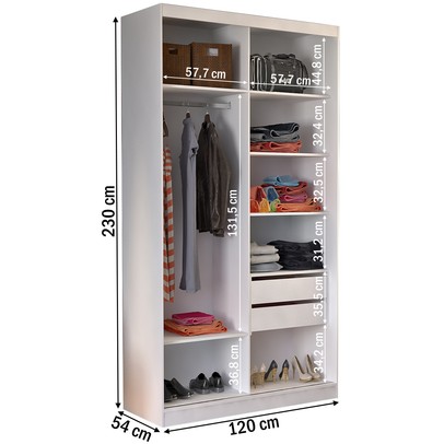 Guarda-Roupa Solteiro 2 Portas de Correr 100% Mdf 8800 Branco - Foscarini
