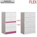 Cômoda Infantil Cairo 4 Gavetas Flex Branco/Rosa Brilho - Atualle Móveis