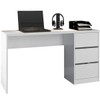 Mesa para Computador 3 Gavetas 5105r Branco Fosco - Atualle Móveis