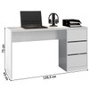Mesa para Computador 3 Gavetas 5105r Branco Fosco - Atualle Móveis