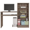 Mesa para Computador Irlanda 2 Portas Mocaccino Rústico/Natura Off White - Atualle Móveis
