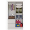 Guarda-Roupa Infantil Maragogi 4 Portas 2 Gavetas Flex Branco/Rosa Brilho - Atualle Móveis
