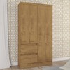 Guarda-Roupa Solteiro Maragogi 4 Portas 2 Gavetas Canelato Rústico - Atualle Móveis
