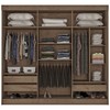 Guarda-Roupa Casal Sorento 3 Portas 3 Gavetas com Espelho Flex Mocaccino Rústico/3d Natura Off White - Atualle Móveis