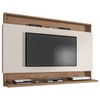 Painel para TV Até 50 Polegadas Madri 1 Prateleira Canelato Rústico/3d Natura Off White - Atualle Móveis