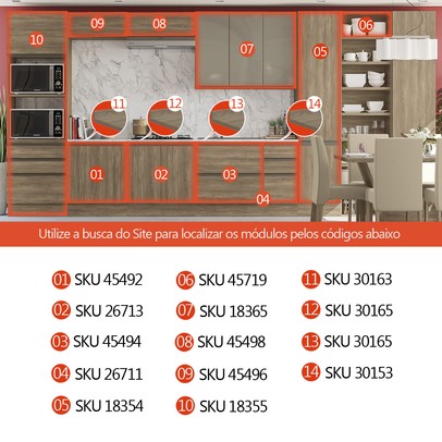 Armário de Cozinha 80 Cm Maxxi 2 Gavetas G755 Nogal - Kappesberg
