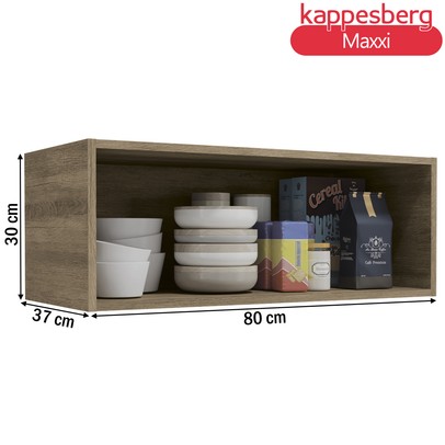 Armário Aéreo Cozinha 80 Cm Maxxi 1 Porta Basculante G773 Nogal - Kappesberg