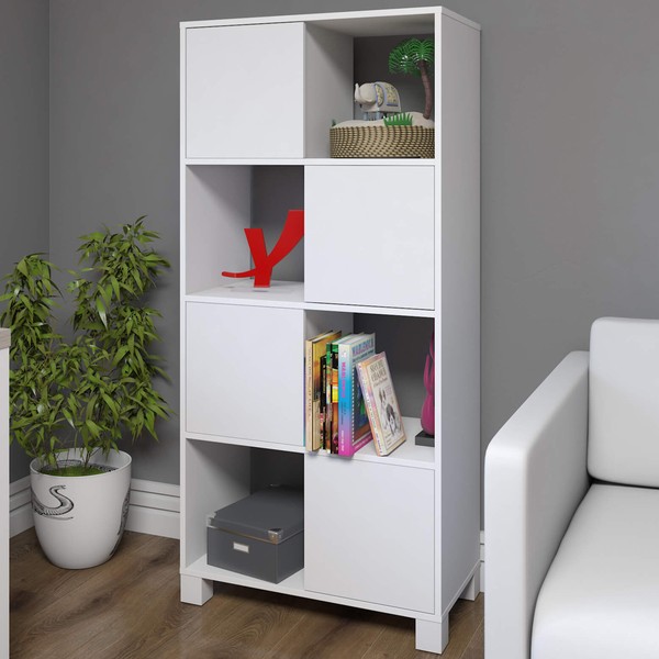 Armário para Escritório Wally 4 Portas 4 Nichos Branco - Artany