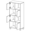 Armário para Escritório Wally 4 Portas 4 Nichos Branco - Artany