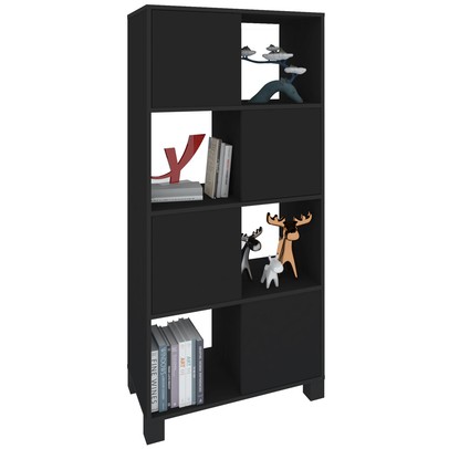 Armário para Escritório Wally 4 Portas 4 Nichos Preto - Artany