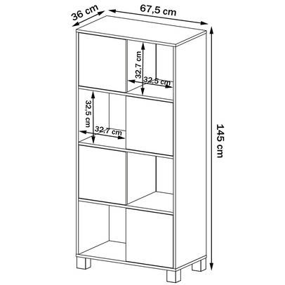 Armário para Escritório Wally 4 Portas 4 Nichos Preto - Artany