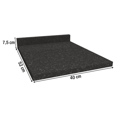 Tampo para Balcão 40 Cm 100% Mdf B648 Preto Brilho - Kappesberg