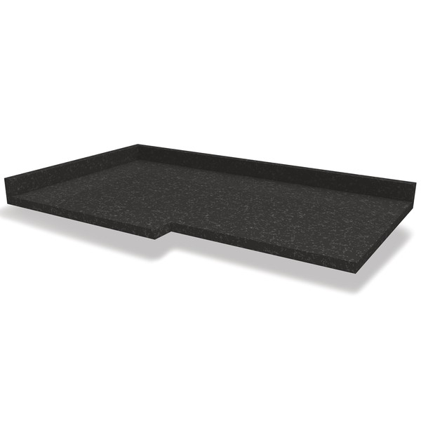 Tampo para Balcão 98 Cm de Canto 100% Mdf B649 Preto Brilho - Kappesberg