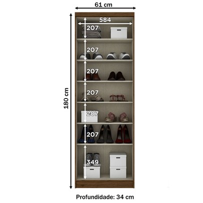 Armário Multiuso Margarida 2 Portas Castanho Hp - Henn