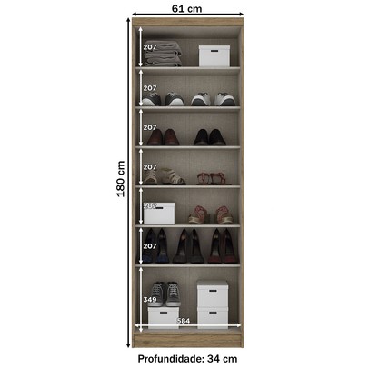 Armário Multiuso Margarida 2 Portas Rústico/Off White - Henn