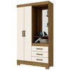Guarda-Roupa Solteiro 2 Portas 3 Gavetas Nature/Off White B64 - Briz
