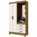 Guarda-Roupa Solteiro 2 Portas 3 Gavetas Nature/Off White B64 - Briz