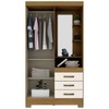 Guarda-Roupa Solteiro 2 Portas 3 Gavetas Nature/Off White B64 - Briz