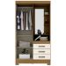 Guarda-Roupa Solteiro 2 Portas 3 Gavetas Nature/Off White B64 - Briz