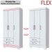 Guarda-Roupa Solteiro 3 Portas 2 Gavetas Branco/Rosa Chá Be16 - Briz