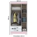 Guarda-Roupa Solteiro 3 Portas 2 Gavetas Branco/Rosa Chá Be16 - Briz