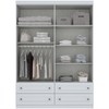 Guarda-Roupa Solteiro Americano 4 Portas 4 Gavetas Branco Hp - Henn