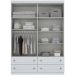 Guarda-Roupa Solteiro Americano 4 Portas 4 Gavetas Branco Hp - Henn
