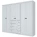Guarda-Roupa Casal Americano 6 Portas 4 Gavetas Branco Hp - Henn