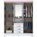 Guarda-Roupa Casal 4 Portas 3 Gavetas B24 Branco/Rosa Chá Flex - Briz