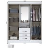 Guarda-Roupa Casal 4 Portas 3 Gavetas B24 Branco/Rosa Chá Flex - Briz
