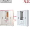 Guarda-Roupa Casal 4 Portas 3 Gavetas B24 Branco/Rosa Chá Flex - Briz