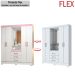 Guarda-Roupa Casal 4 Portas 3 Gavetas B24 Branco/Rosa Chá Flex - Briz