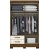 Guarda-Roupa Solteiro 4 Portas 2 Gavetas Castanho Hp/Off White Be12 - Briz
