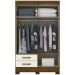 Guarda-Roupa Solteiro 4 Portas 2 Gavetas Castanho Hp/Off White Be12 - Briz