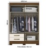 Guarda-Roupa Solteiro 4 Portas 2 Gavetas Castanho Hp/Off White Be12 - Briz