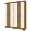 Guarda-Roupa Casal 6 Portas 2 Gavetas Nature/Off White B73 - Briz