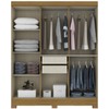 Guarda-Roupa Casal 6 Portas 2 Gavetas Nature/Off White B73 - Briz