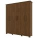 Guarda-Roupa Casal Cover 6 Portas 3 Gavetas Castanho Hp - Henn