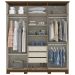 Guarda-Roupa Casal Cover 6 Portas 3 Gavetas Castanho Hp - Henn